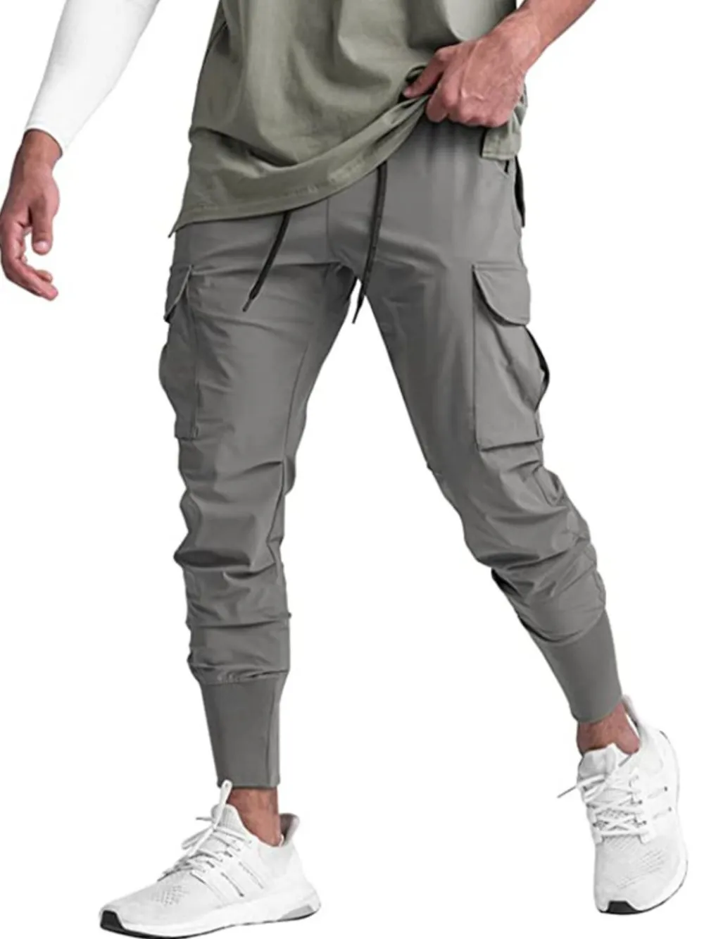 Men's Drawstring Pocketed Active Pants, image 3