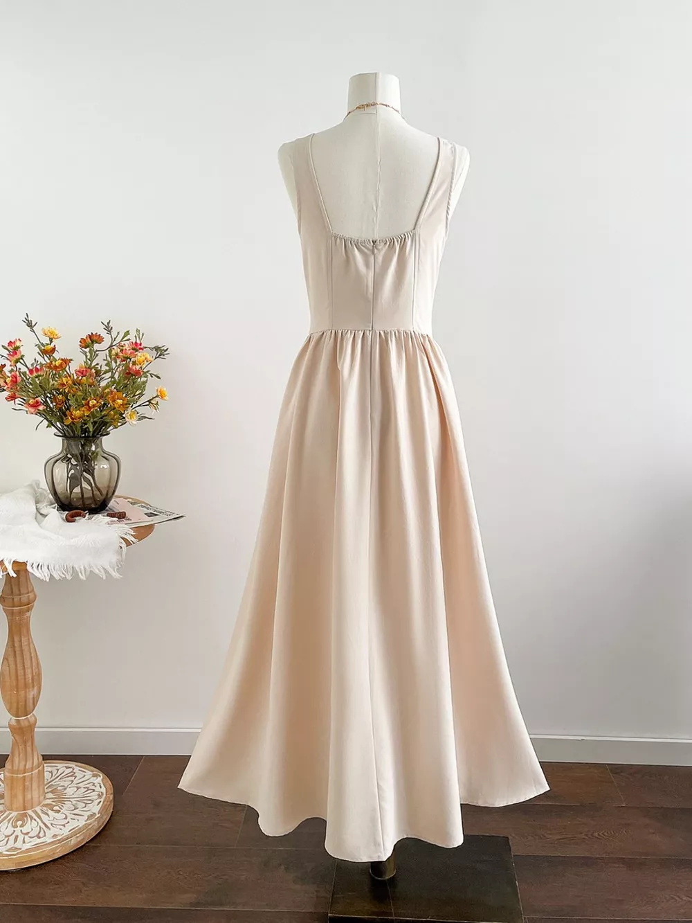 Square Neck Sleeveless A-Line Dress, image 2