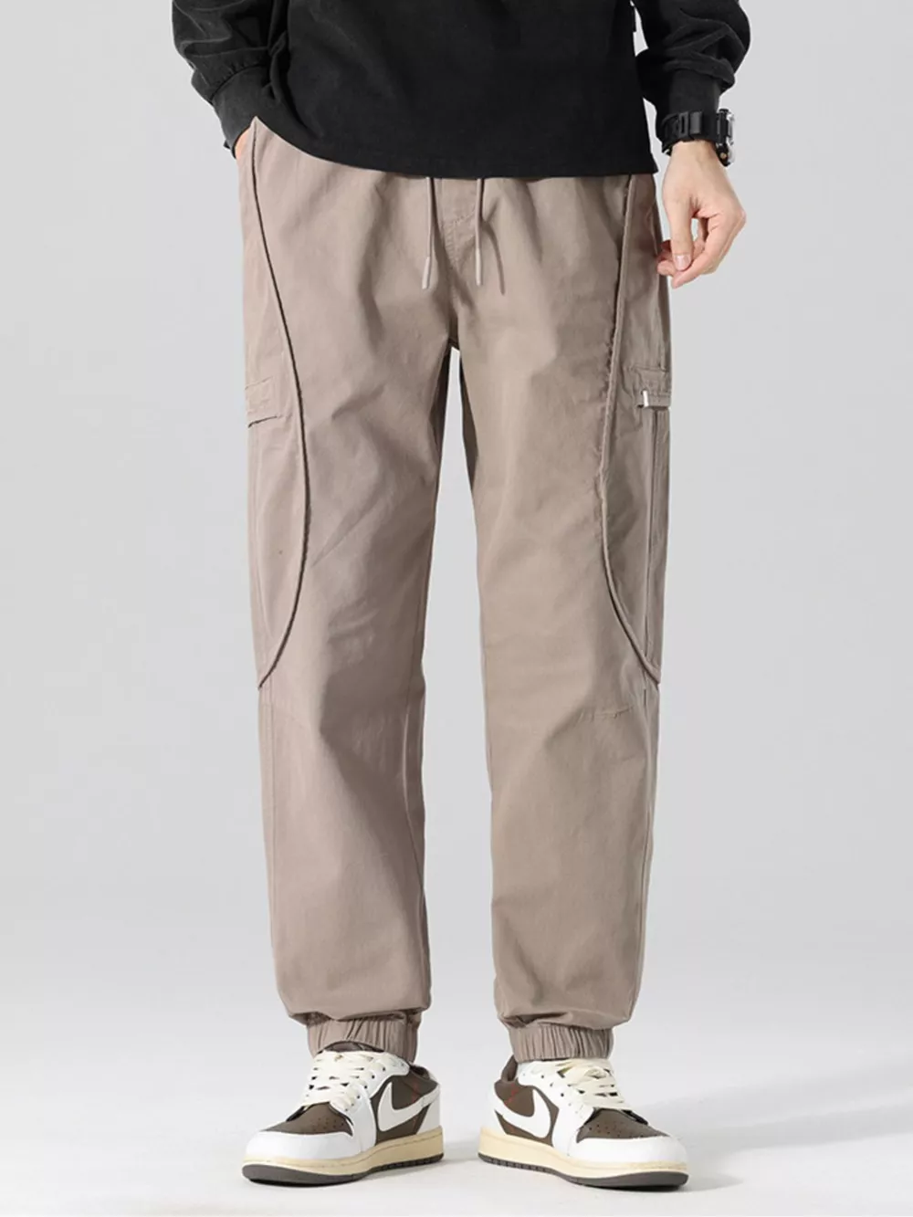 Men's Full Size Drawstring Loose Fit Joggers Plus Size, image 3