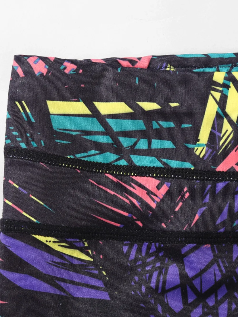 Printed Wide Waistband Active Leggings with Stirrups, image 4