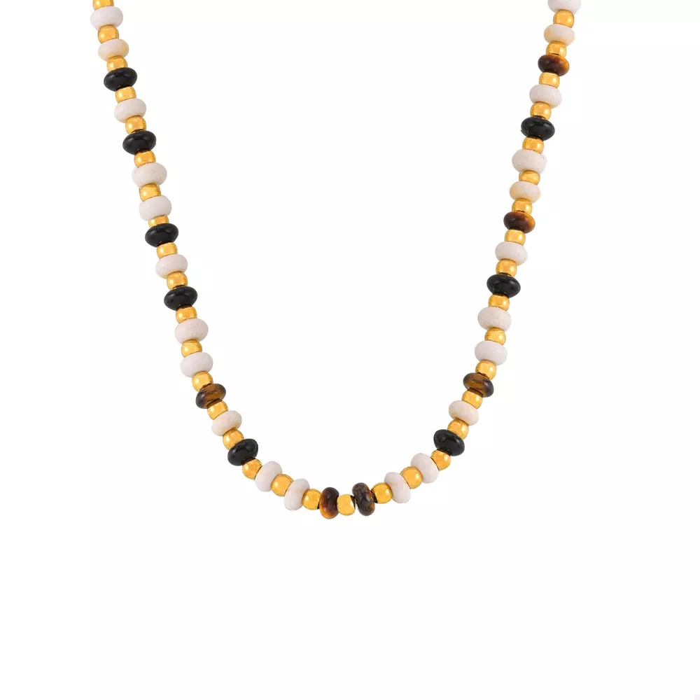 2 Piece Natural Stone and Gold Chain Necklace with Pendant, image 4