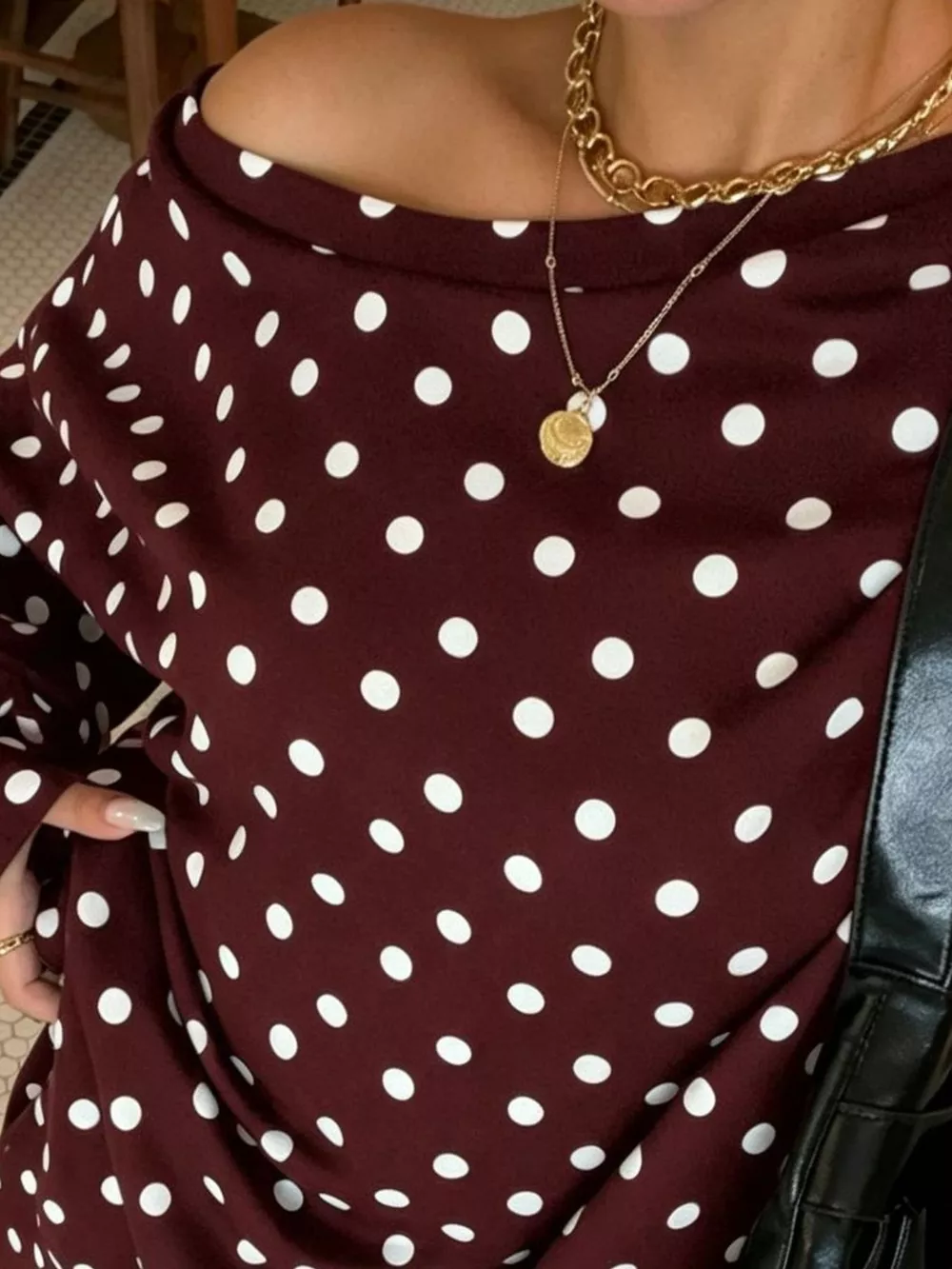 Polka Dot Boat Neck Top and Pants Set, image 14