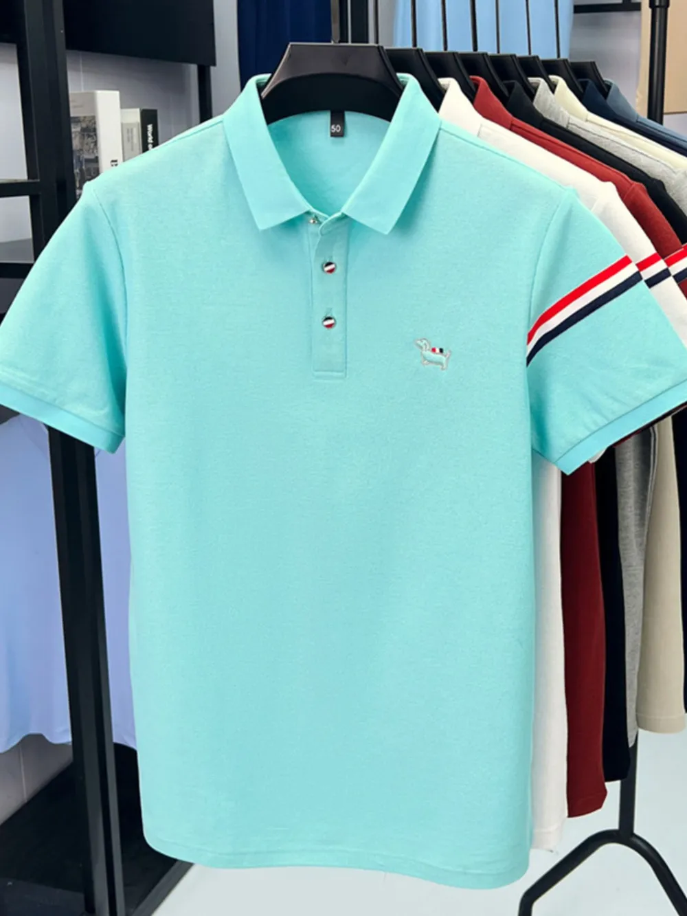 Men's Plus Size Button Detail Short Sleeve Polo, image 6
