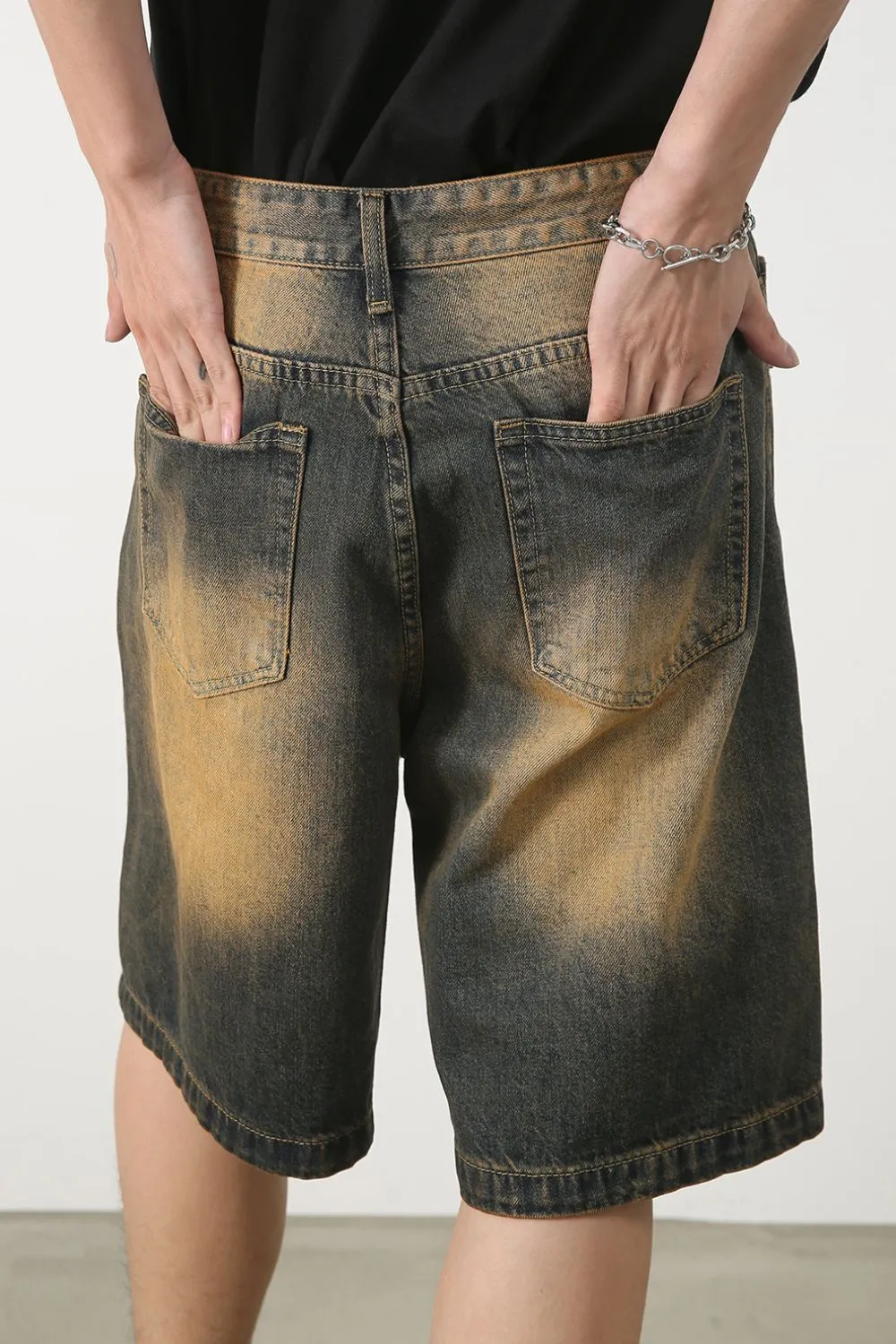 Men's Wasteland Style Demin Shorts with Pockets, image 2