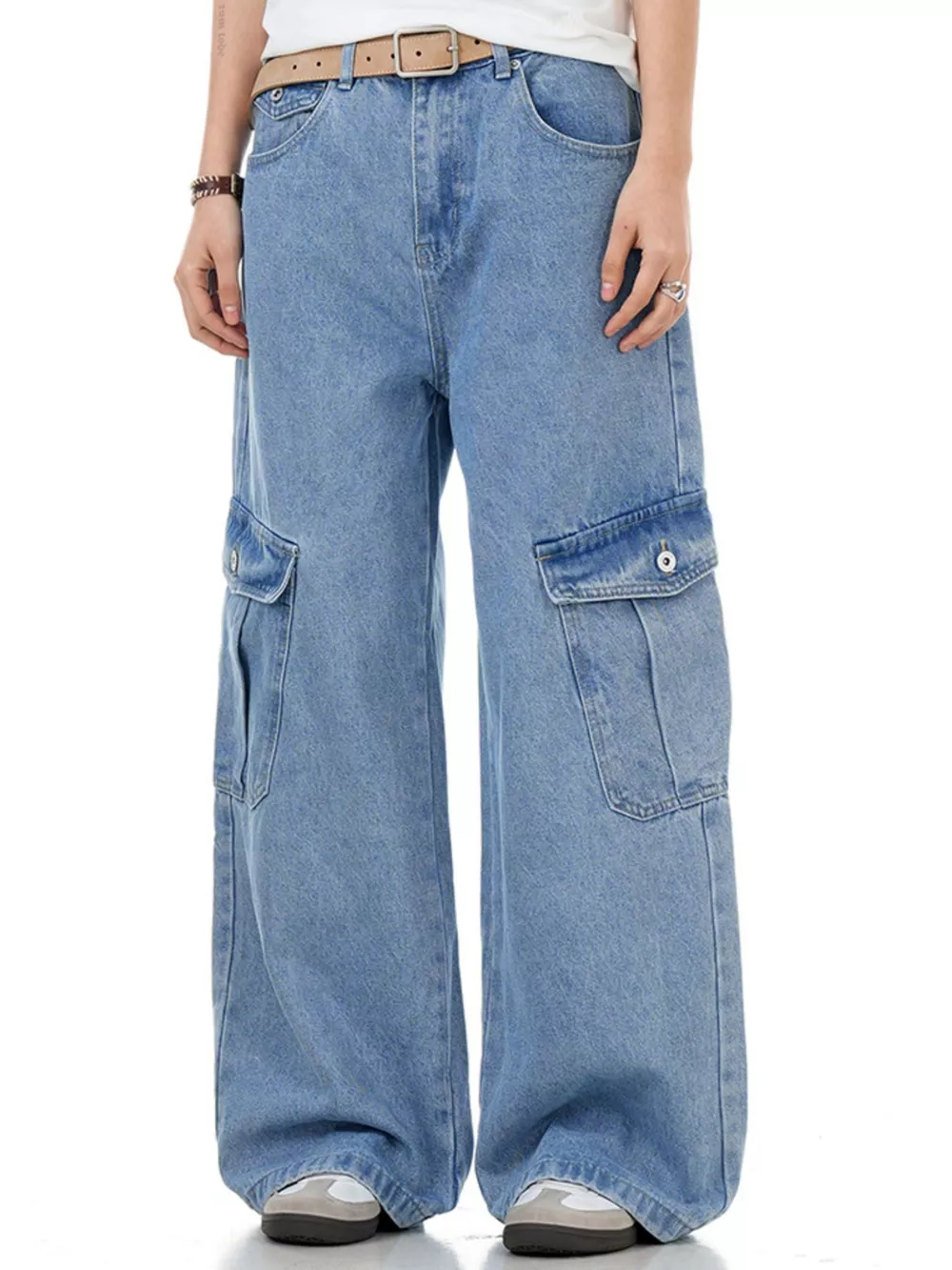 Men's Wide Leg Cargo Jeans