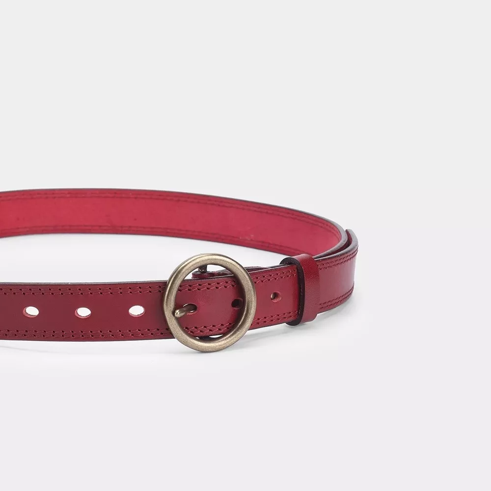 Round Buckle Leather Belt, image 3