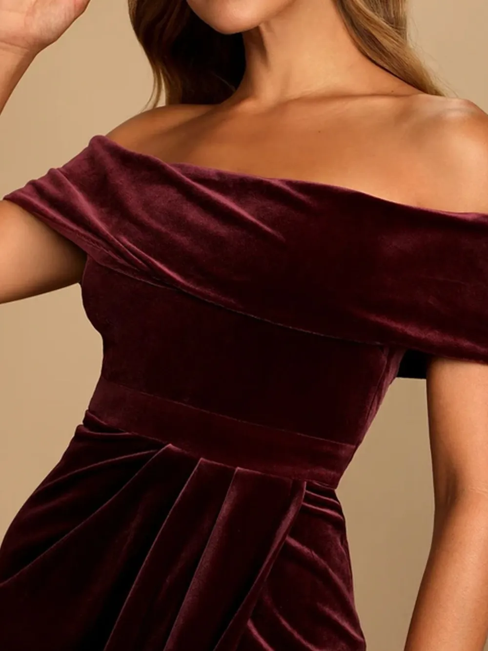 Off-Shoulder Wrap Dress with Side Slit, image 9
