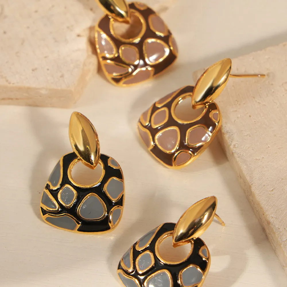Copper Oil Drip Earrings, image 8