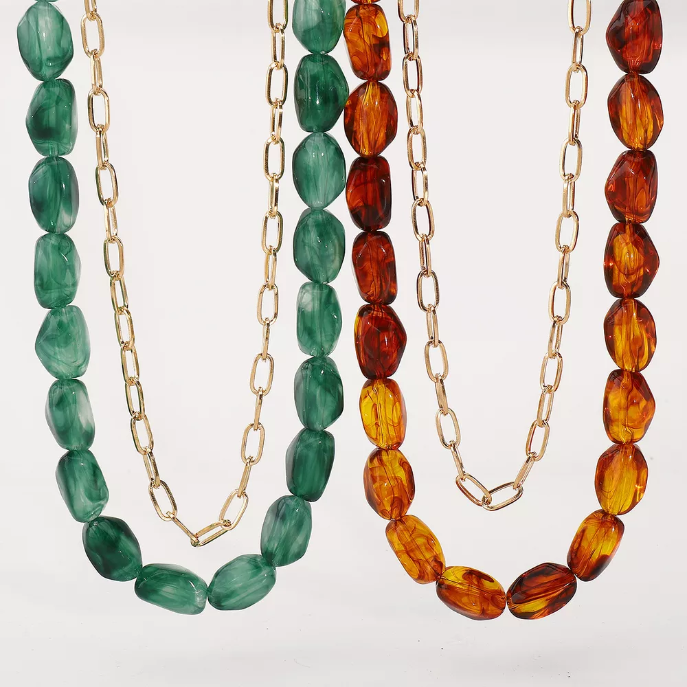 2 Piece Colorful Beaded Chain Necklace, image 11