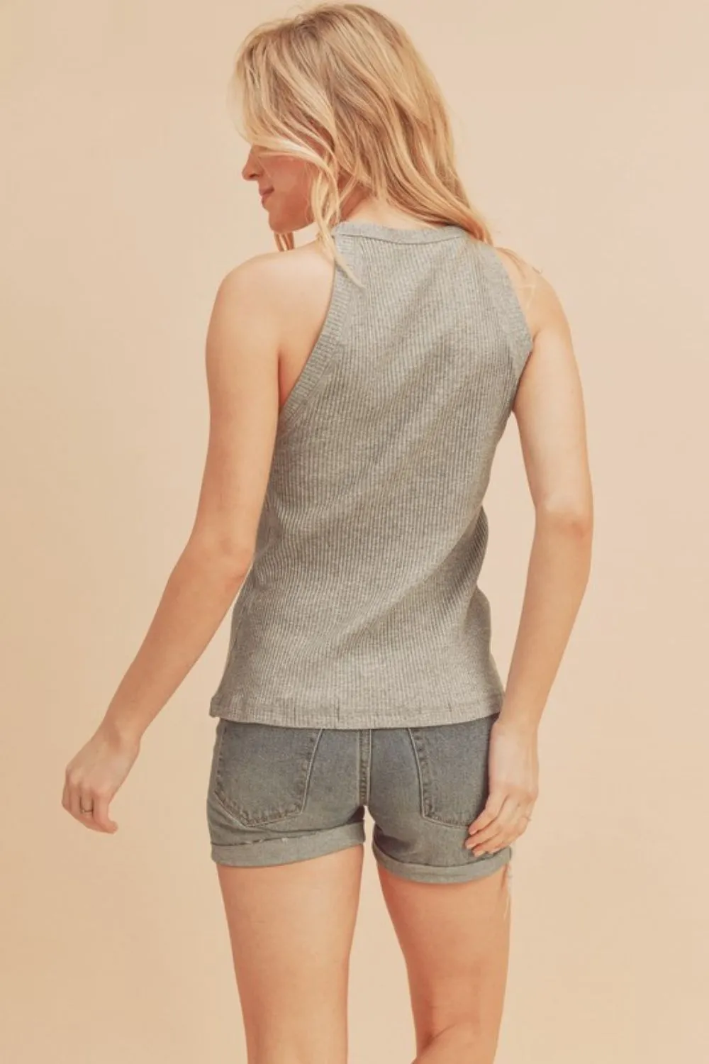 Ribbed Round Neck Tank, image 2