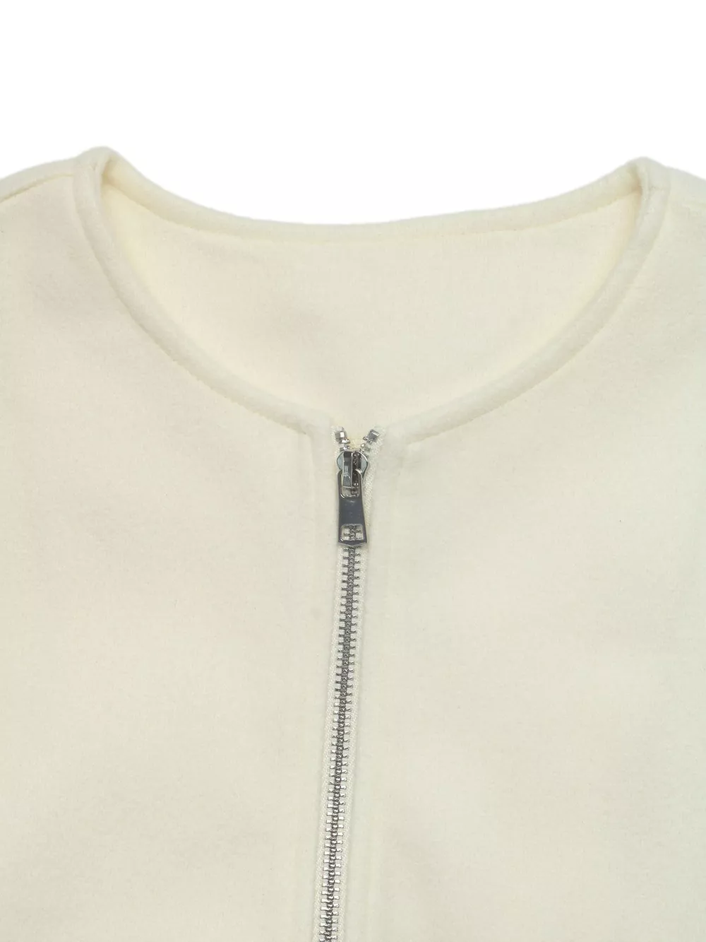 Fleece Bomber Jacket with Zipper Closure, image 6