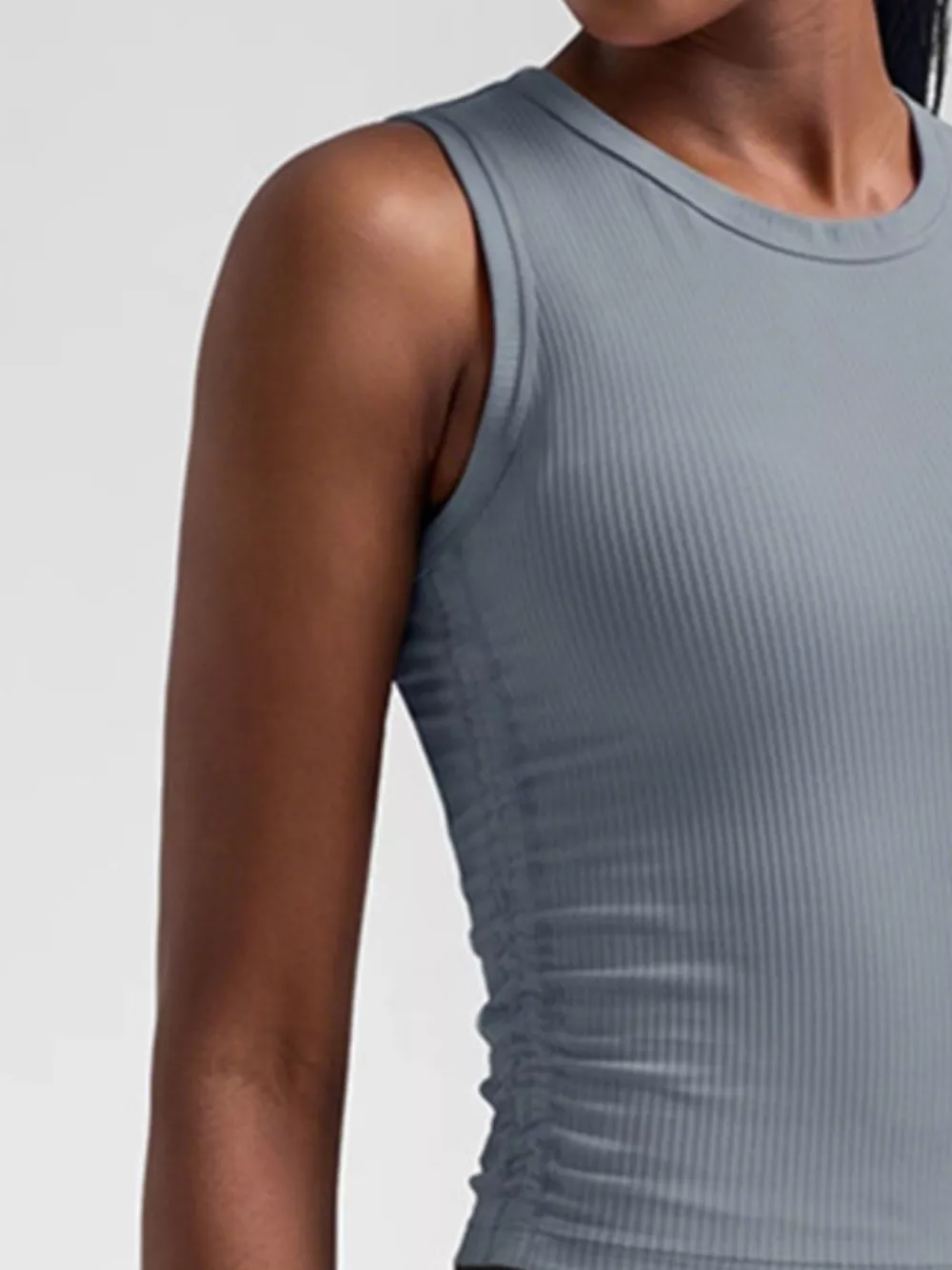 Ribbed Ruched Active Tank, image 5