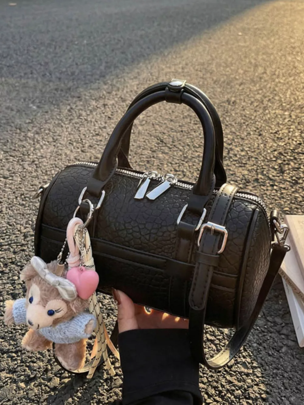 Textured Barrel Crossbody Bag, image 4