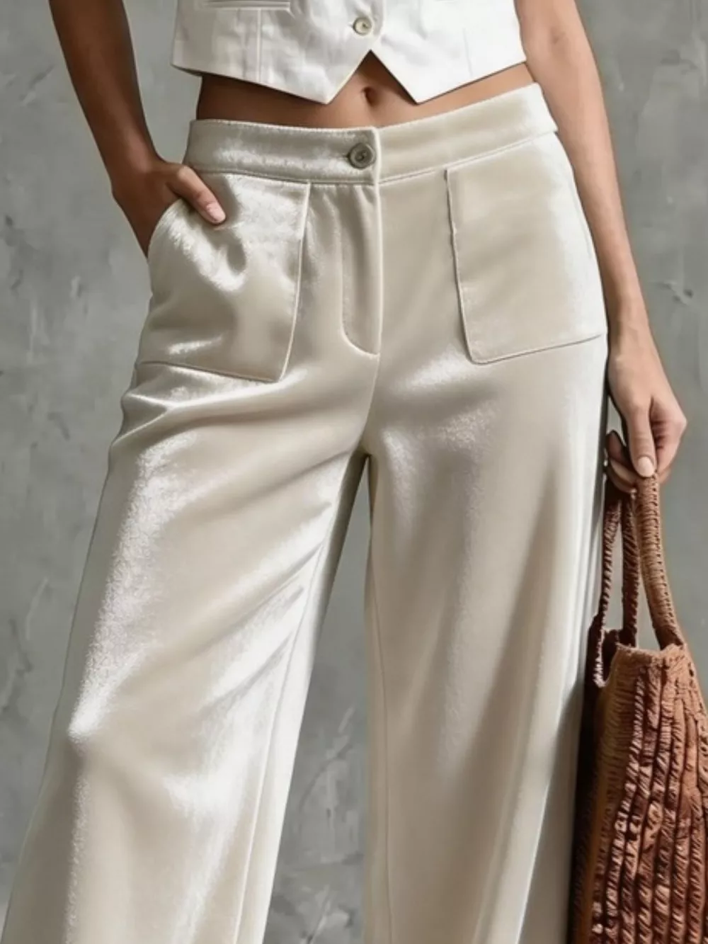 Full Size Velvet Wide-Leg Pants Plus Size, image 3
