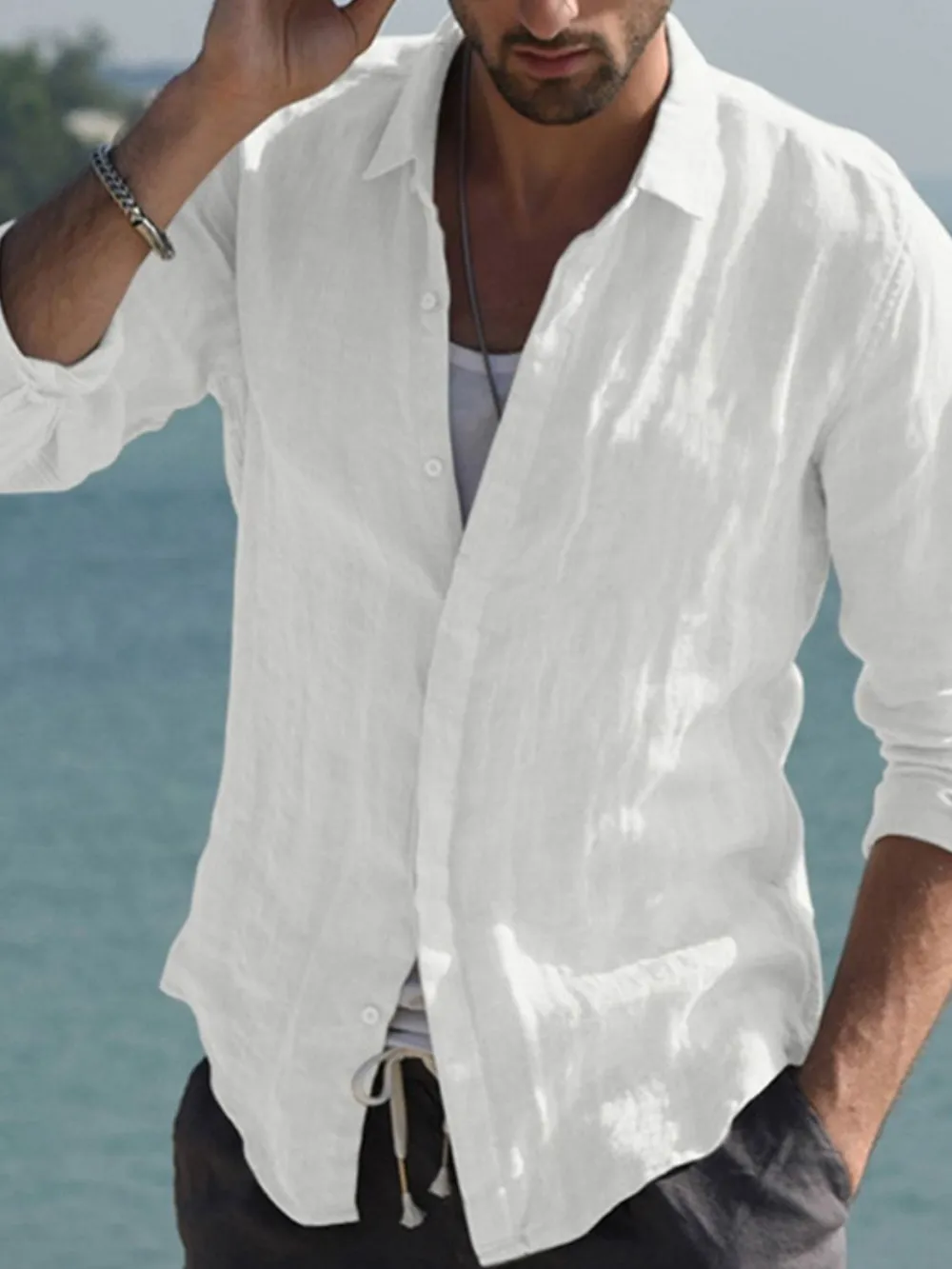 Men's Full Size Button Up Long Sleeve Shirt Plus Size, image 2