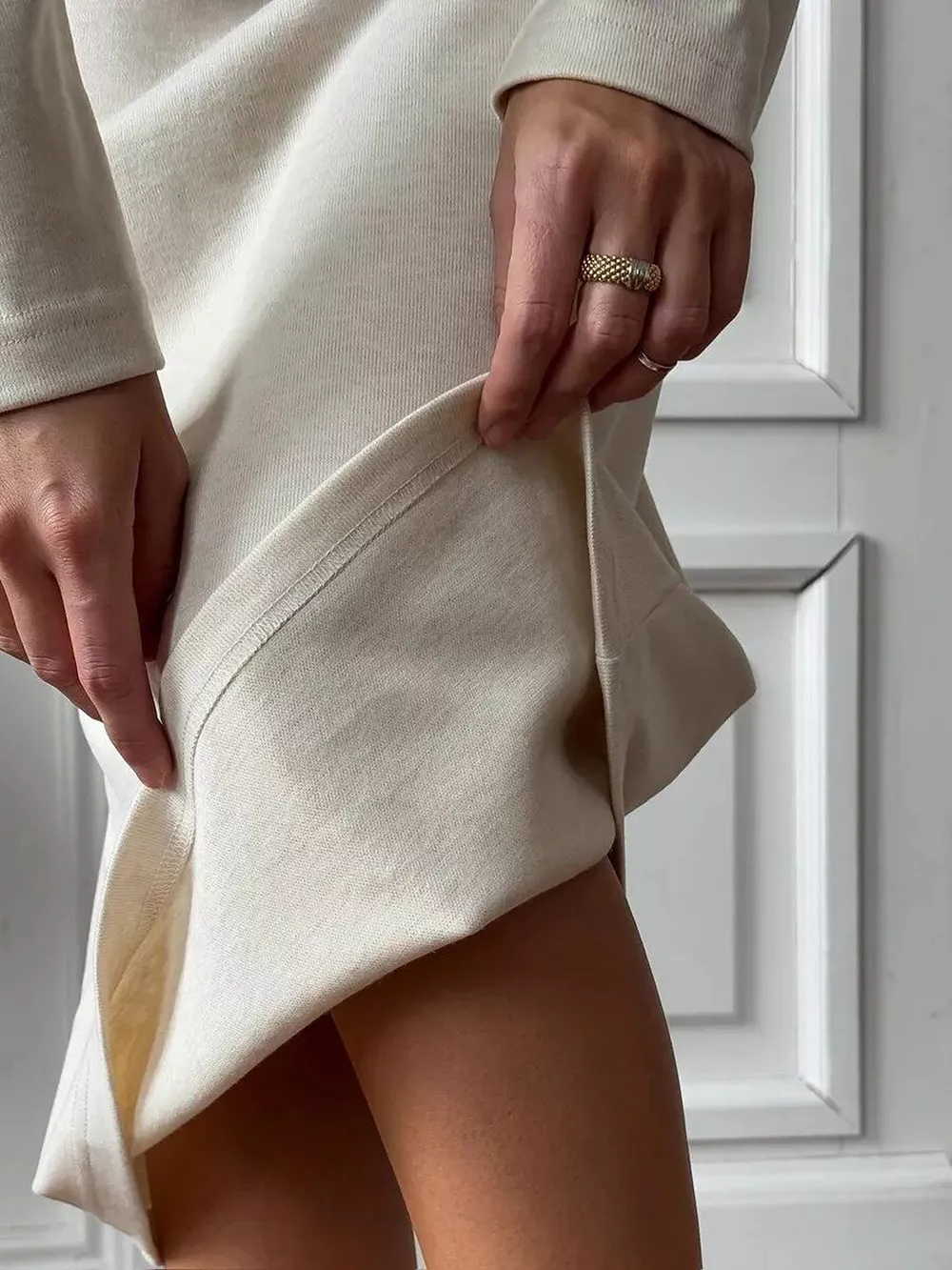 Round Neck Long-Sleeve Midi Dress, image 6