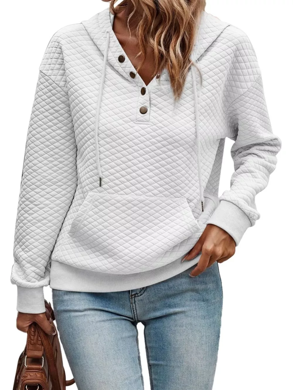 Drawstring Textured Dropped Shoulder Hoodie, image 26