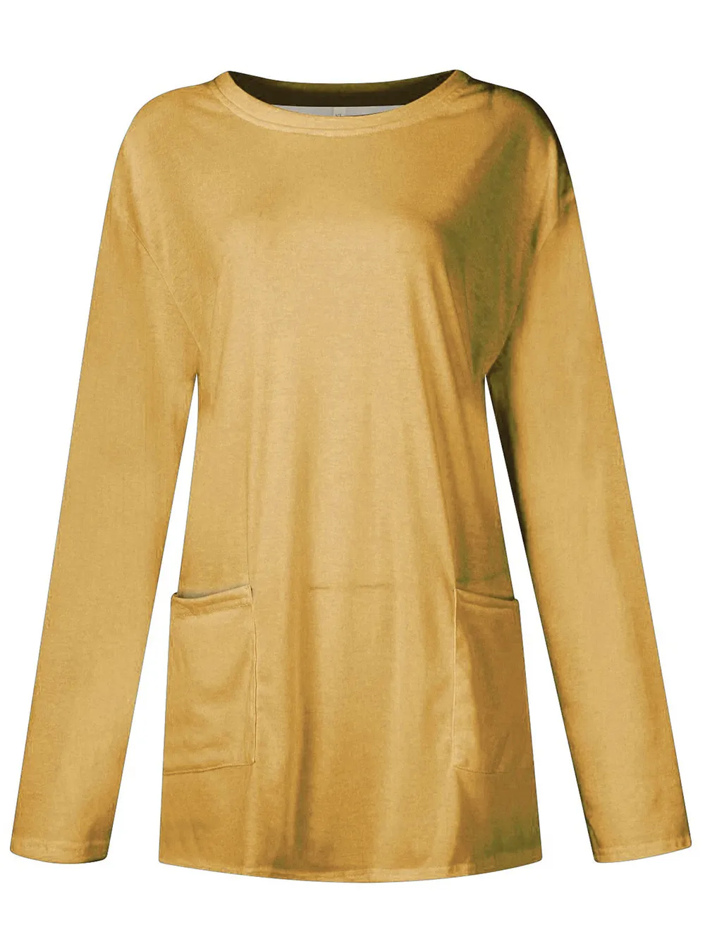Full Size Pocketed Round Neck Long Sleeve T-Shirt, image 21