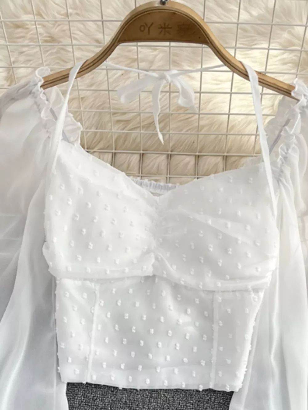 Swiss Dot Flounce Sleeve Blouse, image 10