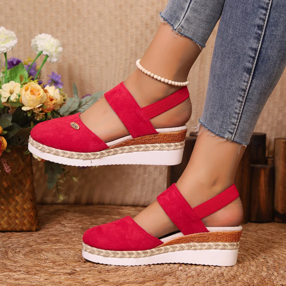 Round Toe Wedge Sandals, image 3