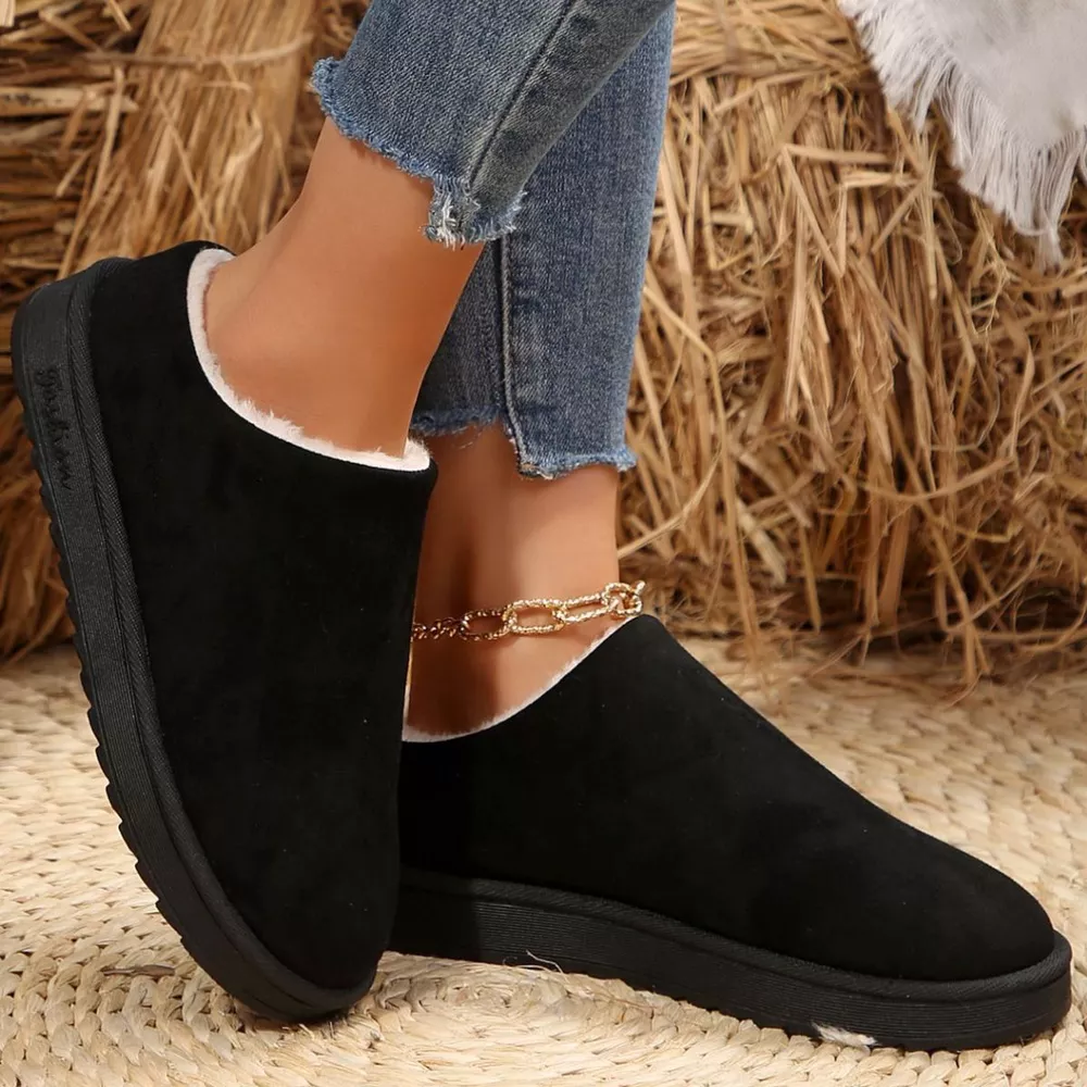 Round Toe Plush Lined Ankle Boots, image 4