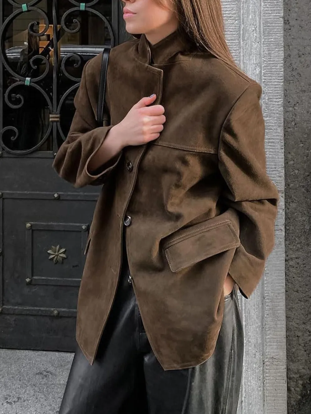 Lapel Collar Button Up Jacket, image 3