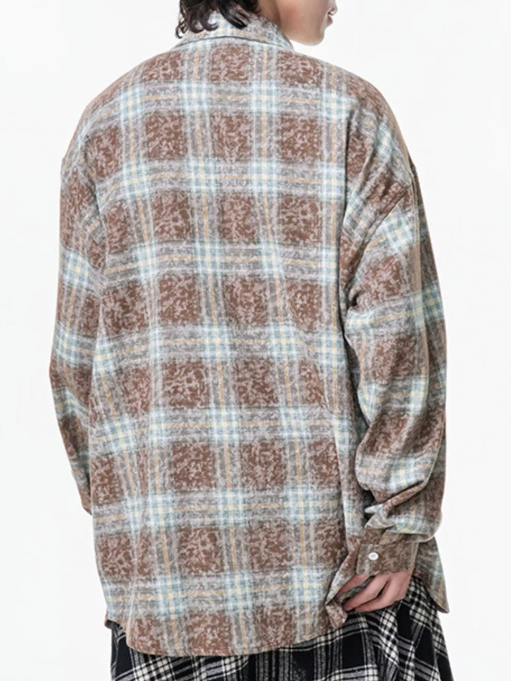 Men's Plus Size Plaid Button Up Long Sleeve Shirt, image 7