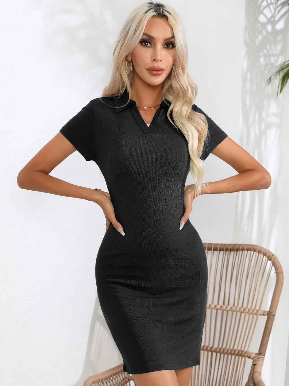 Johnny Collar Short Sleeve Mini Dress, image 4