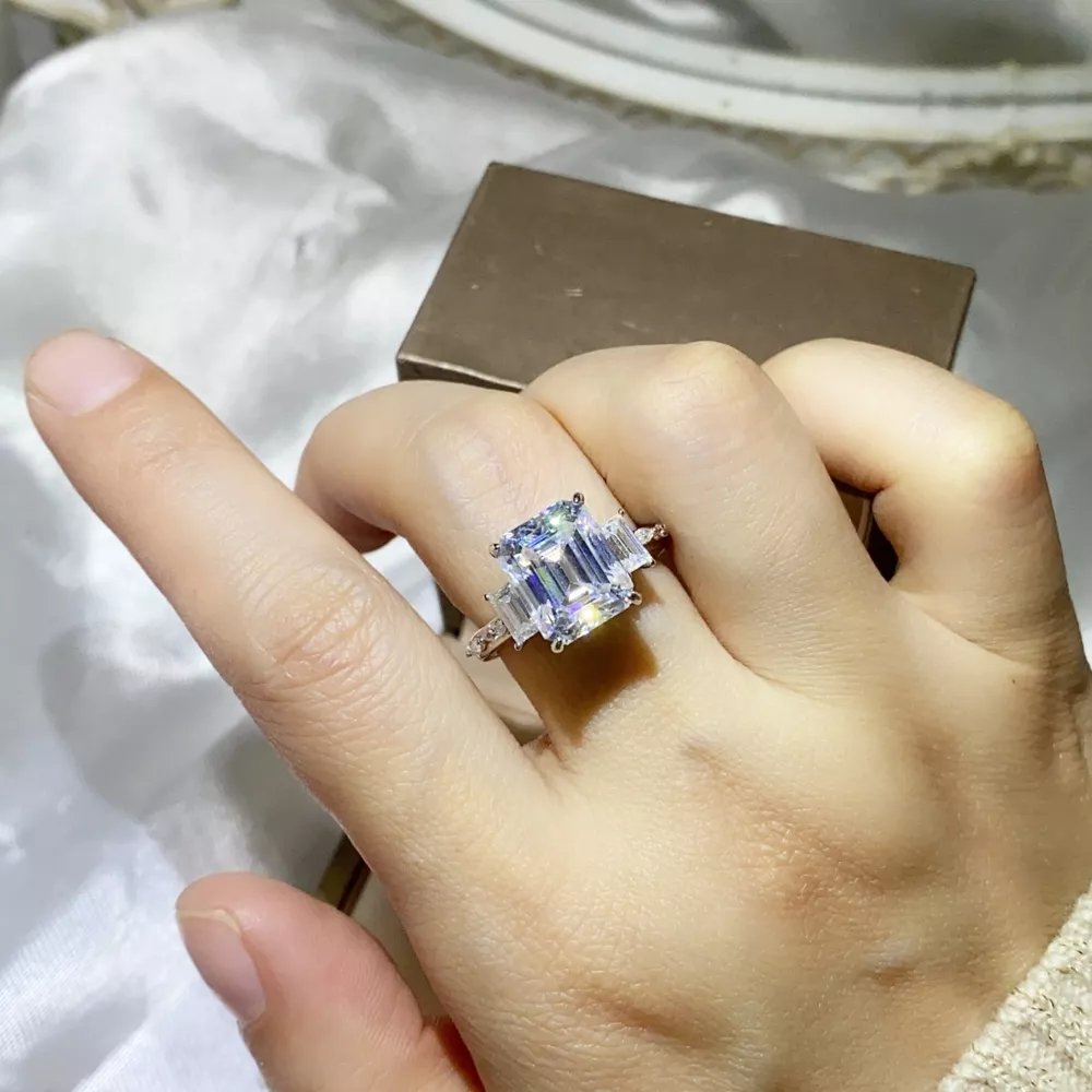 5 Carat Moissanite 925 Sterling Silver Ring, image 4