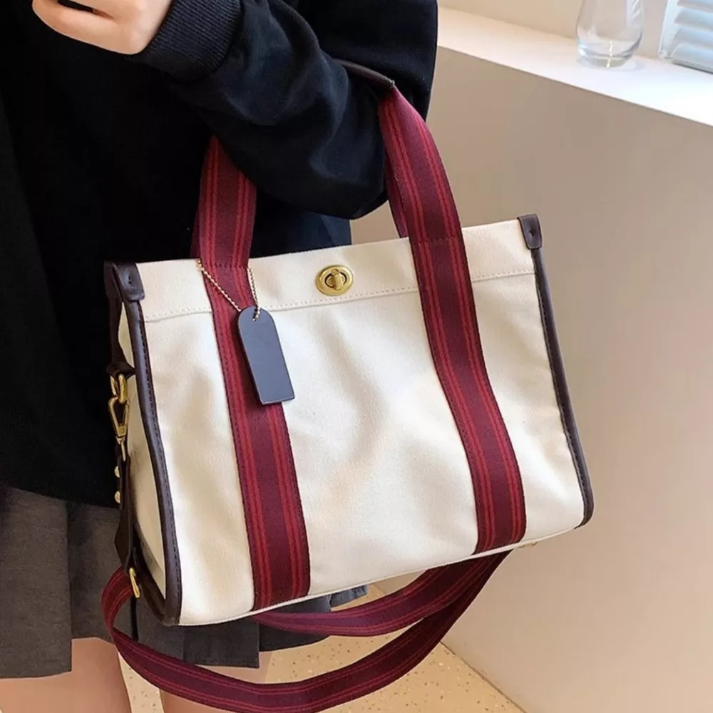 Contrast Canvas Tote Bag, image 3