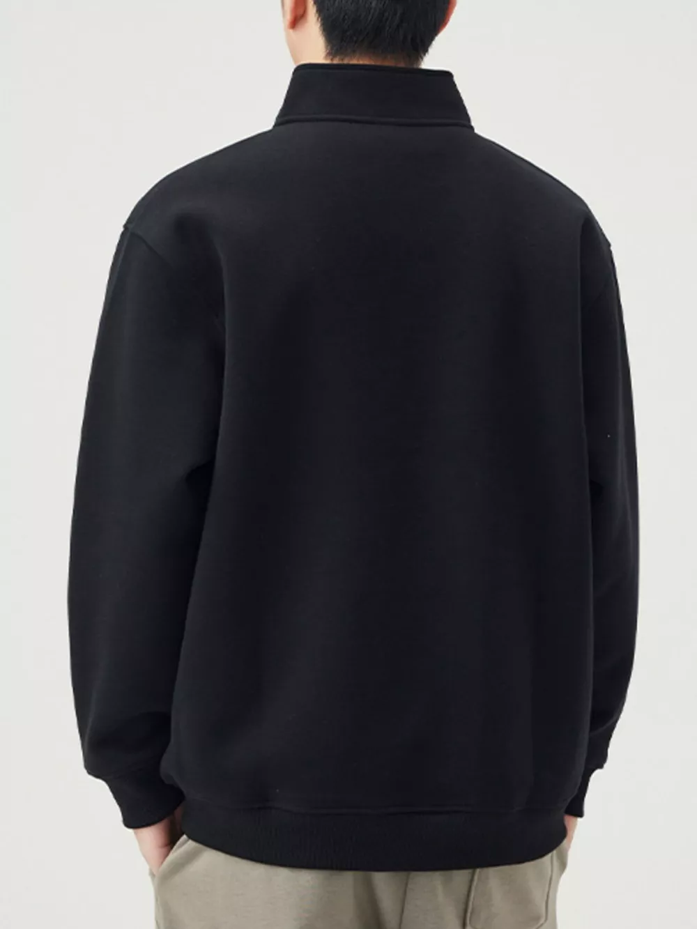 Men's Plus Size Button Detail Long Sleeve Sweatshirt, image 2