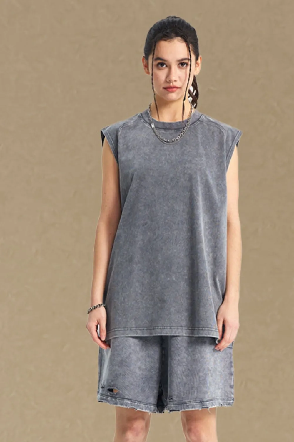 Men's Round Neck Solid Color Tank, image 5