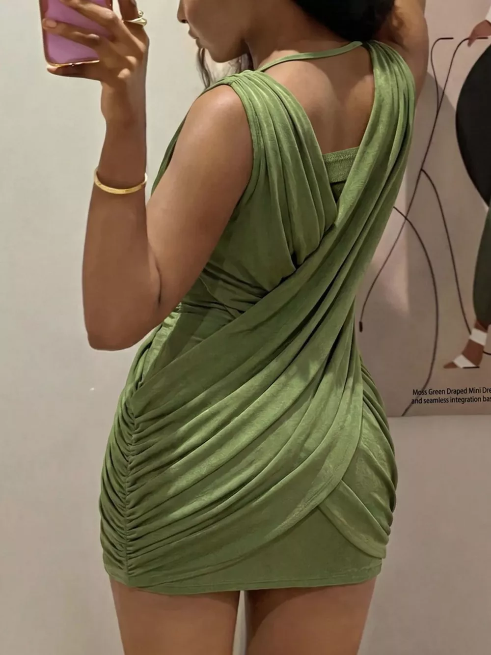 Ruched Wrap Sleeveless Mini Dress, image 2