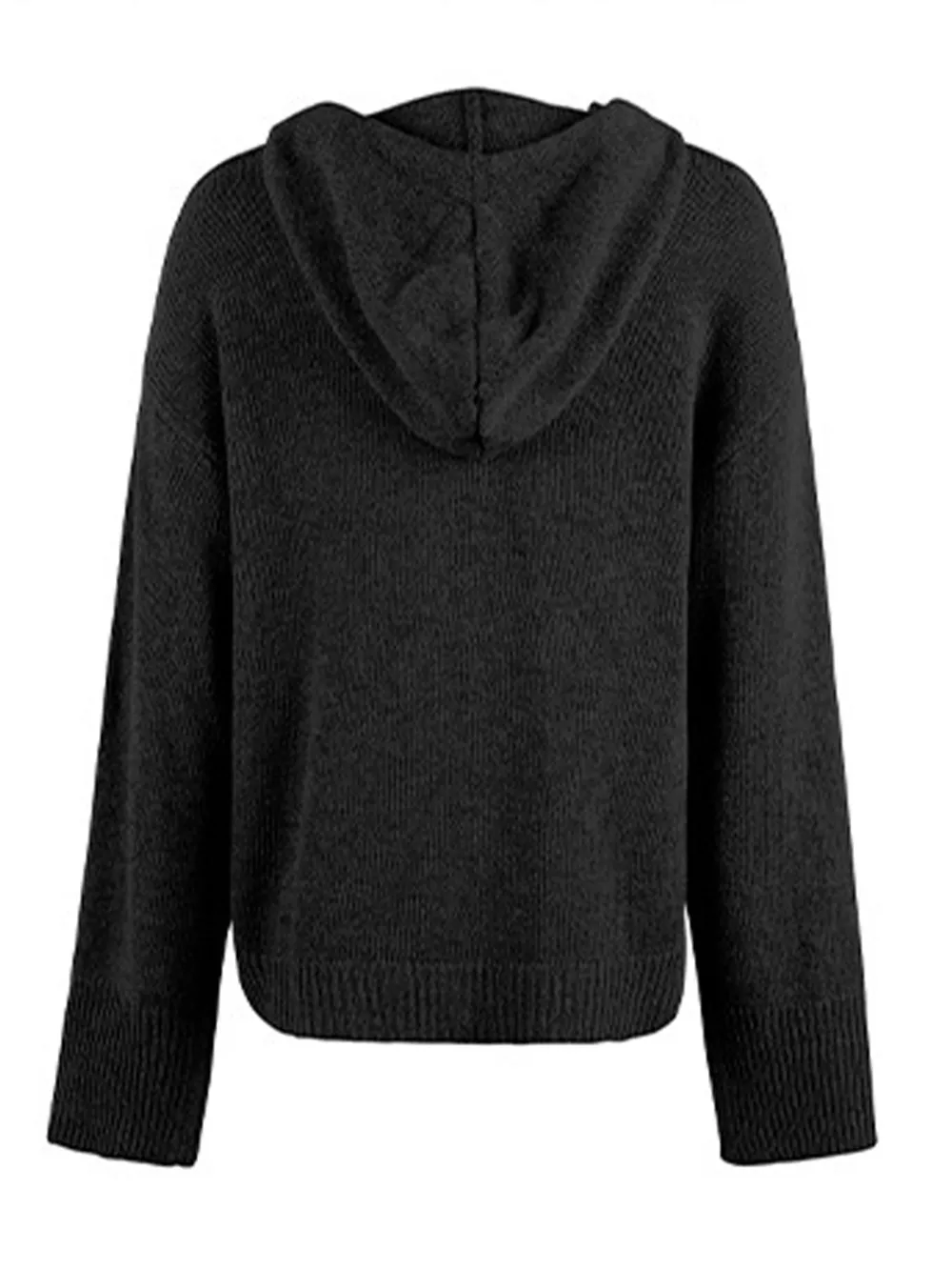 Drawstring Button Up Hooded Cardigan, image 6