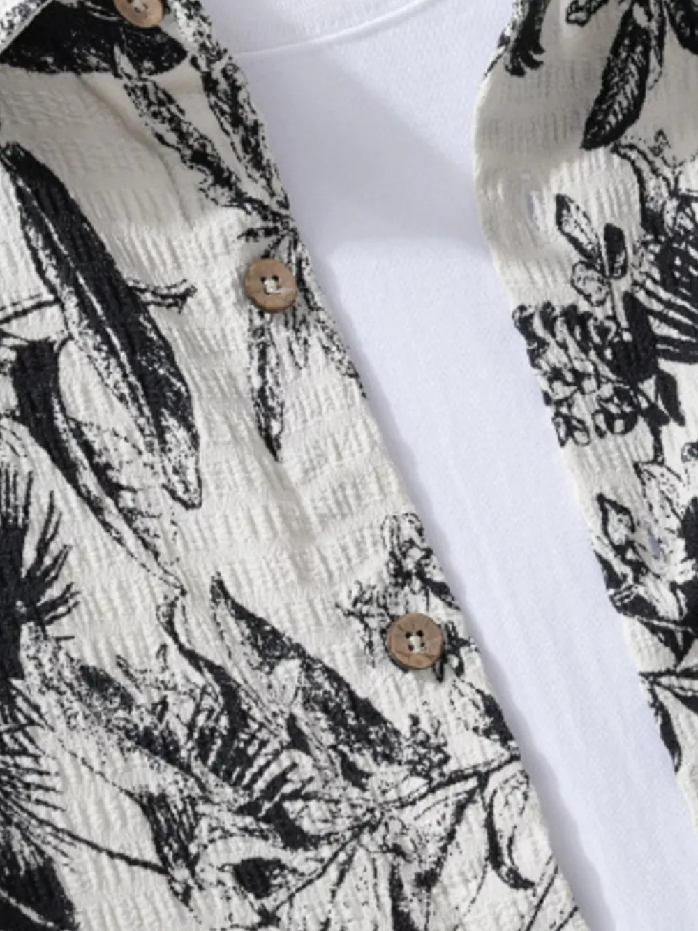 Men's Plus Size Printed Button Up Short Sleeve Shirt, image 4