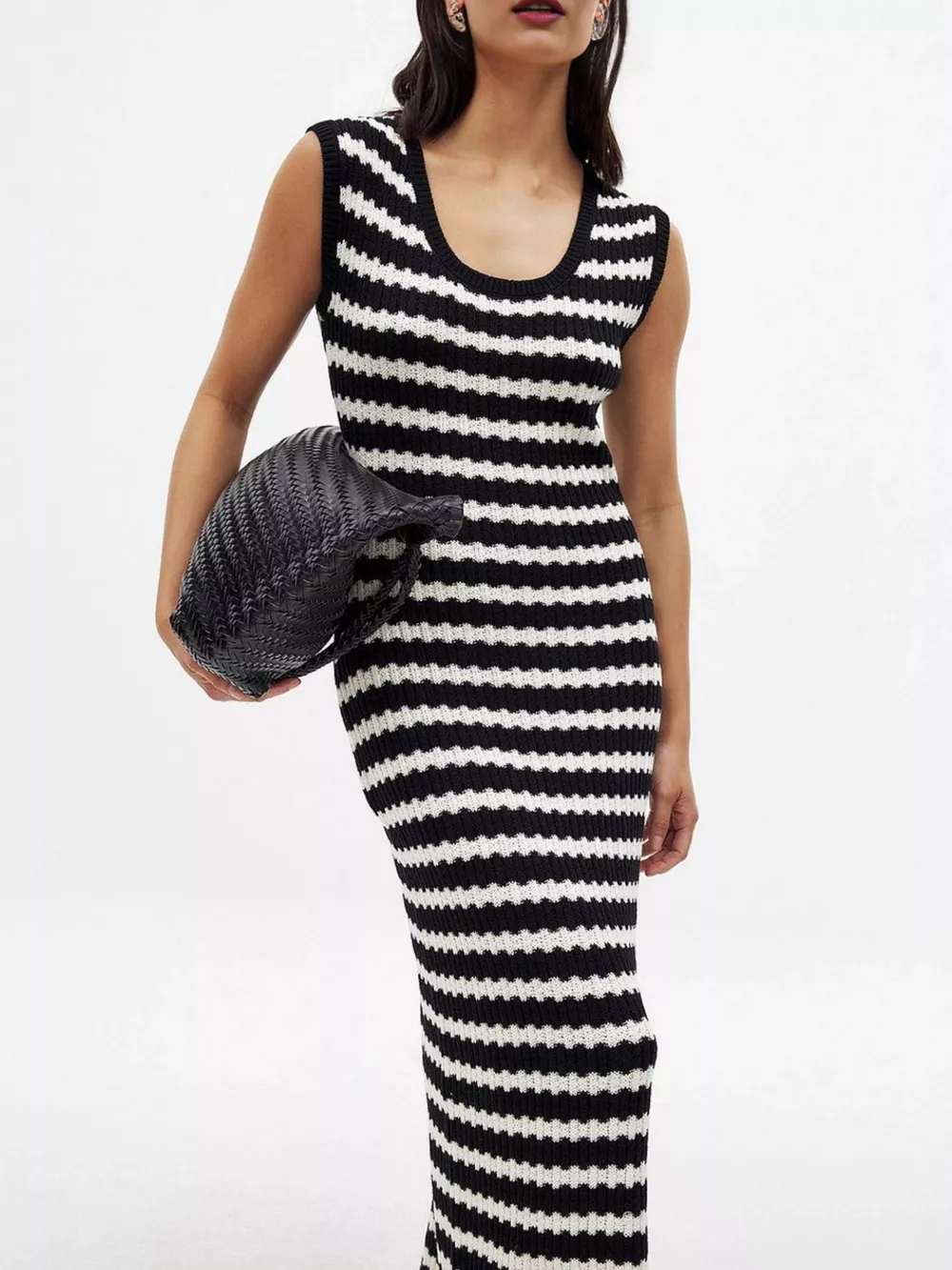 Side Slit Sleeveless Midi Knit Dress, image 7
