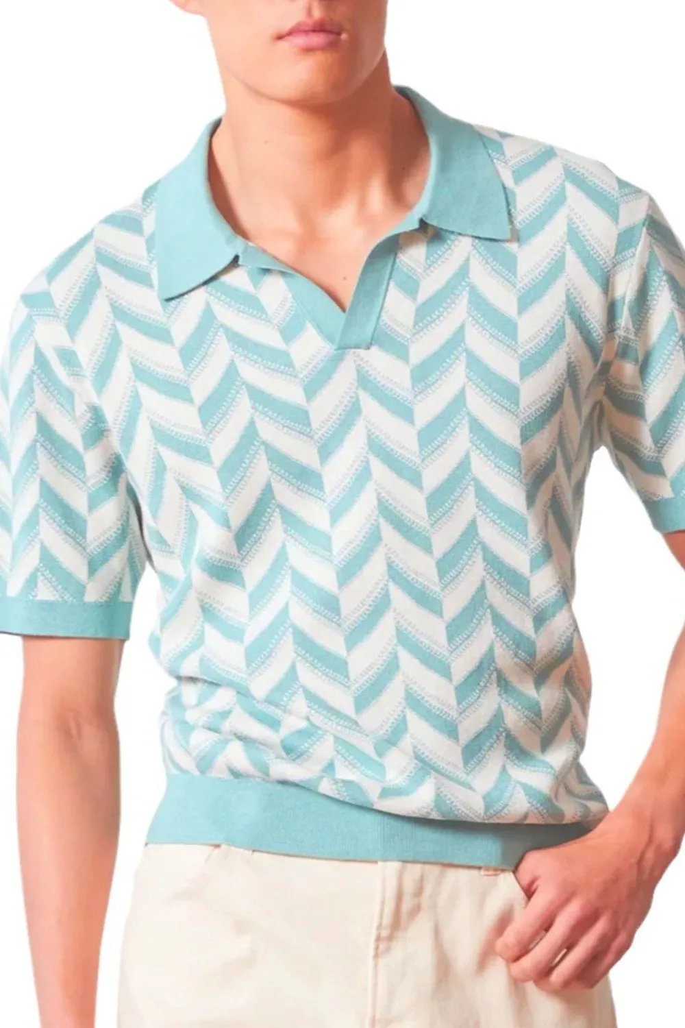 Men's Plus Size Contrast Short Sleeve Polo, image 4