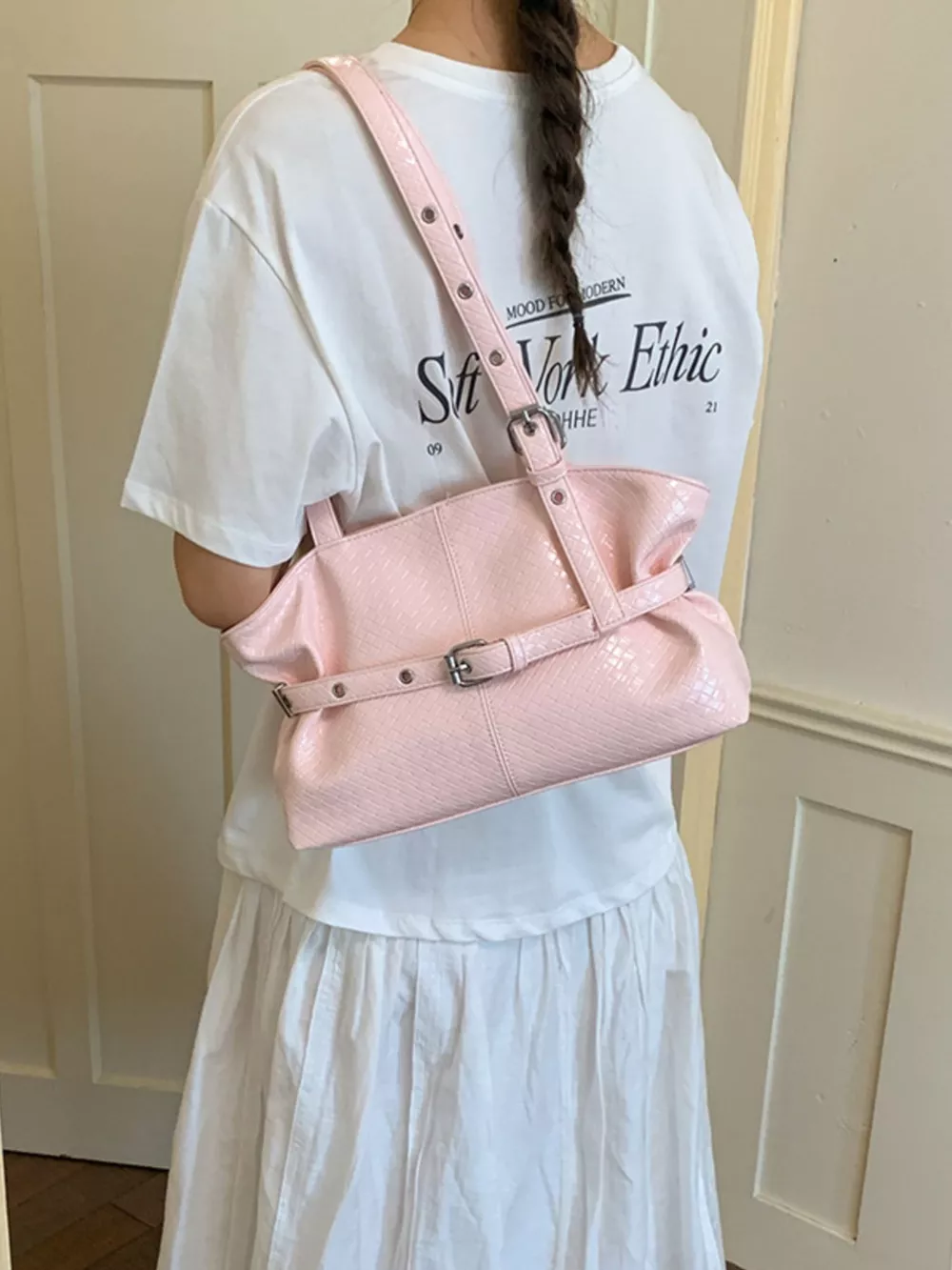 Buckle Detail Shoulder Bag, image 8