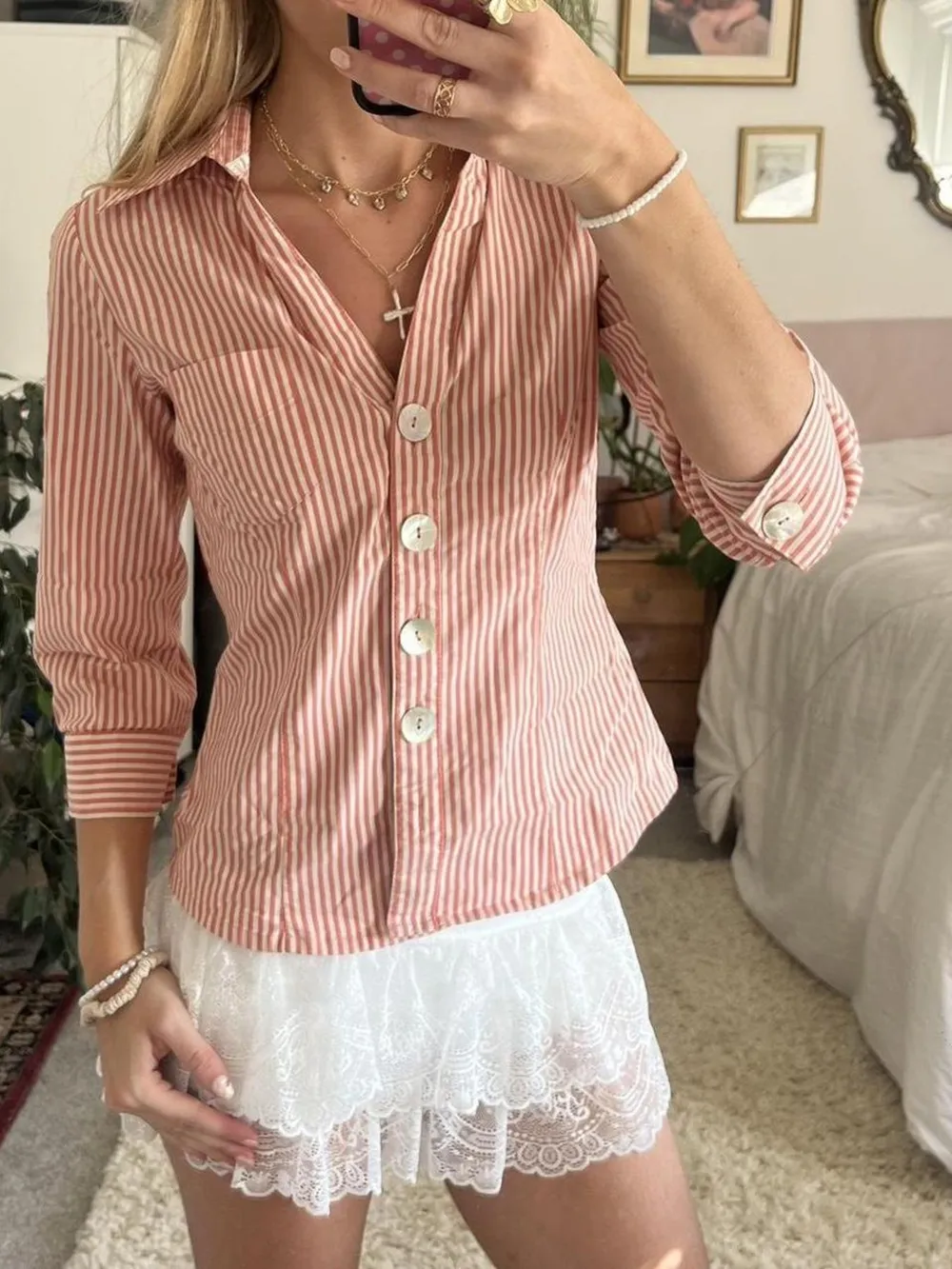 Collared Neck Button-Down Shirt, image 3