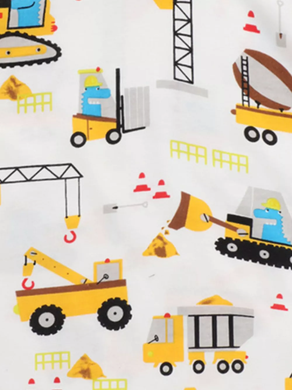 Children's Construction Vehicle Print Crew Neck Short Sleeve T-Shirt, image 3