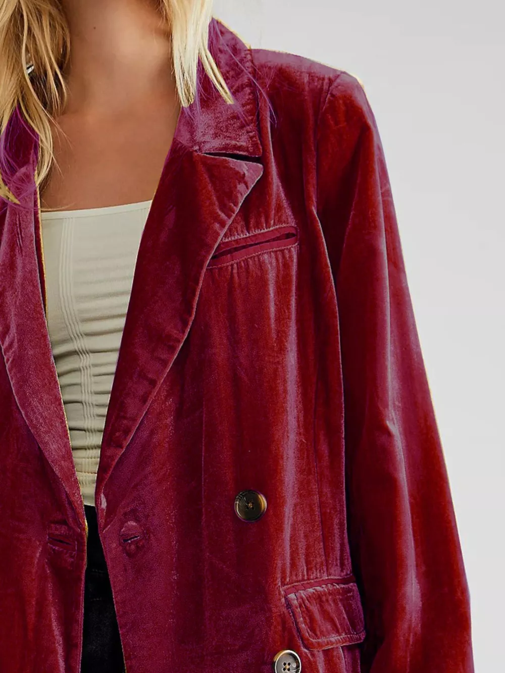Lapel Collar Button Up Blazer, image 4