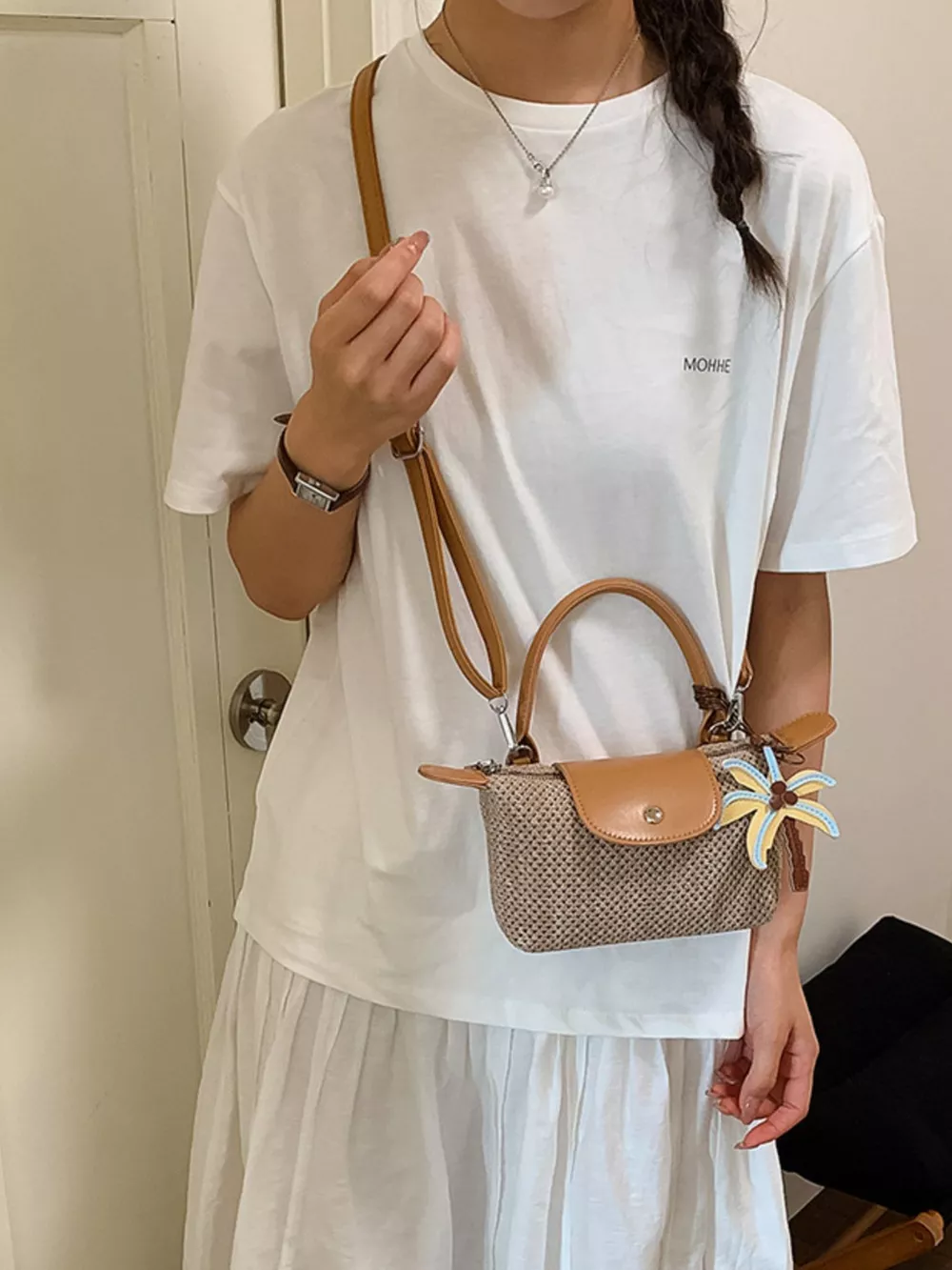 Woven Texture Crossbody Bag, image 6