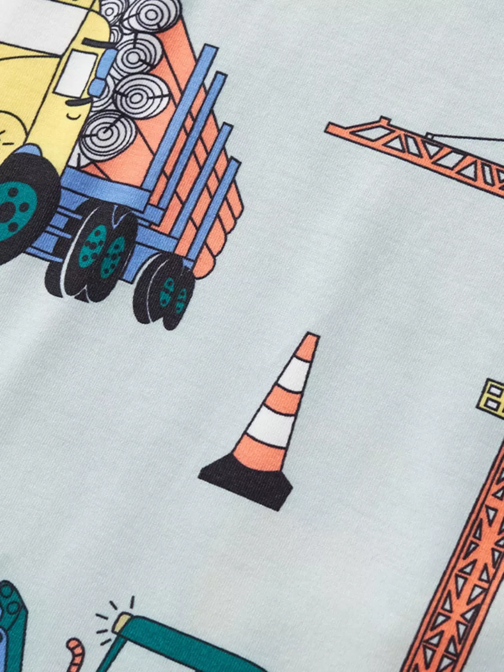 Children's Construction Vehicle Print Crew Neck Short Sleeve T-Shirt, image 4