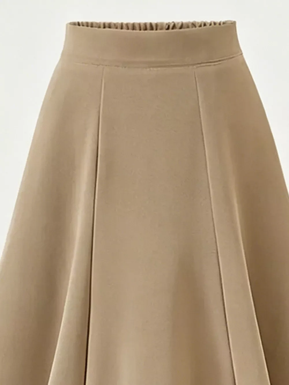 A-Line Midi Skirt with Elastic Waistband, image 7