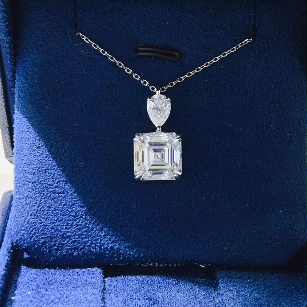 5.8 Carat Moissanite 925 Sterling Silver Pendant Necklace, image 2