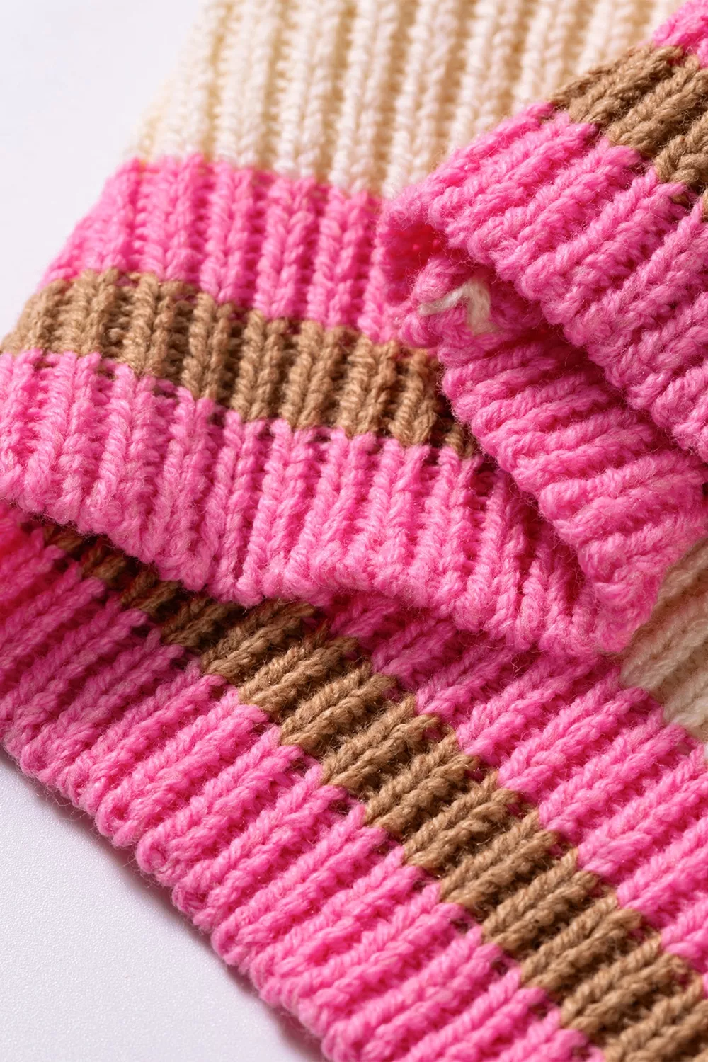 Stripe Striped Colorblock Texture Drop Shoulder Sweater, image 7