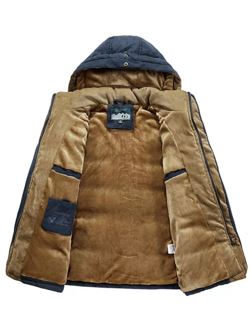 Men's Plus Size Warm Hooded Zip Up Winter Coat, image 3
