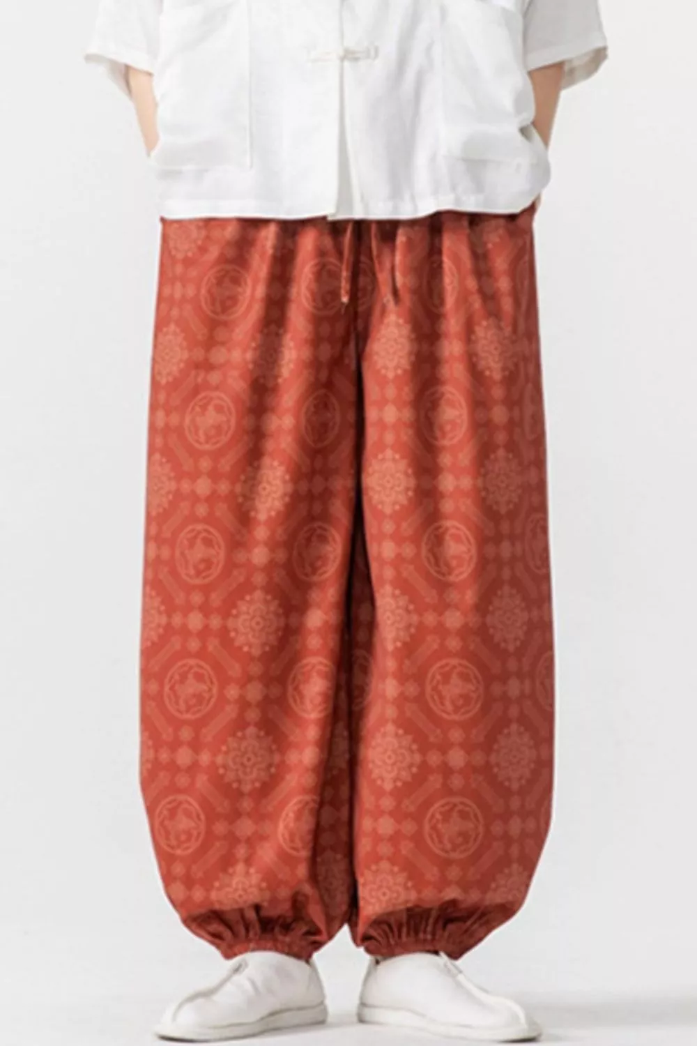 Men's Plus Size Printed Loose Fit Harem Pants