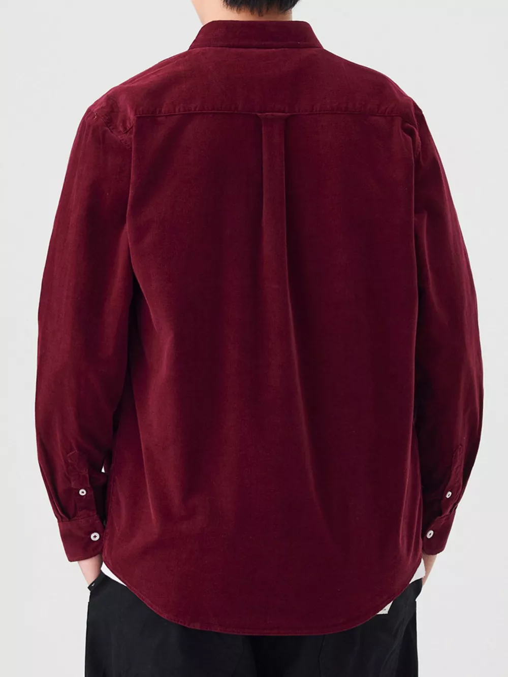 Men's Full Size Casual Corduroy Long Sleeve Shirt Plus Size, image 4