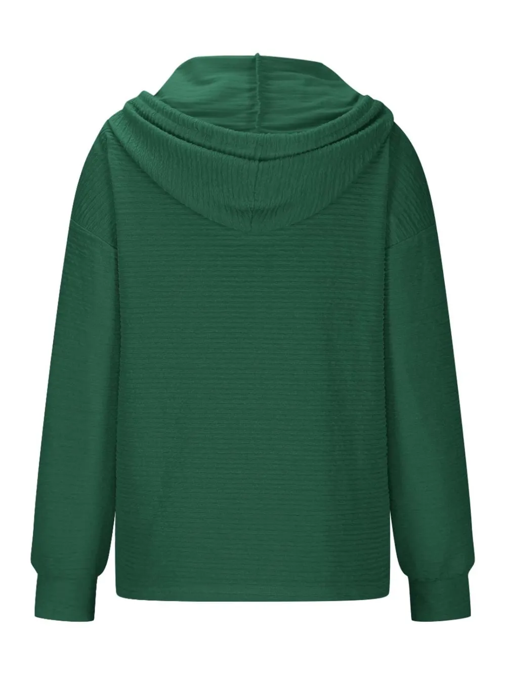 Drawstring Quarter Button Long Sleeve Hoodie, image 4